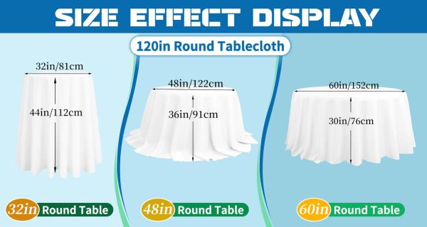 Pack Royal Blue Round Tablecloths - 120 Inch Polyester