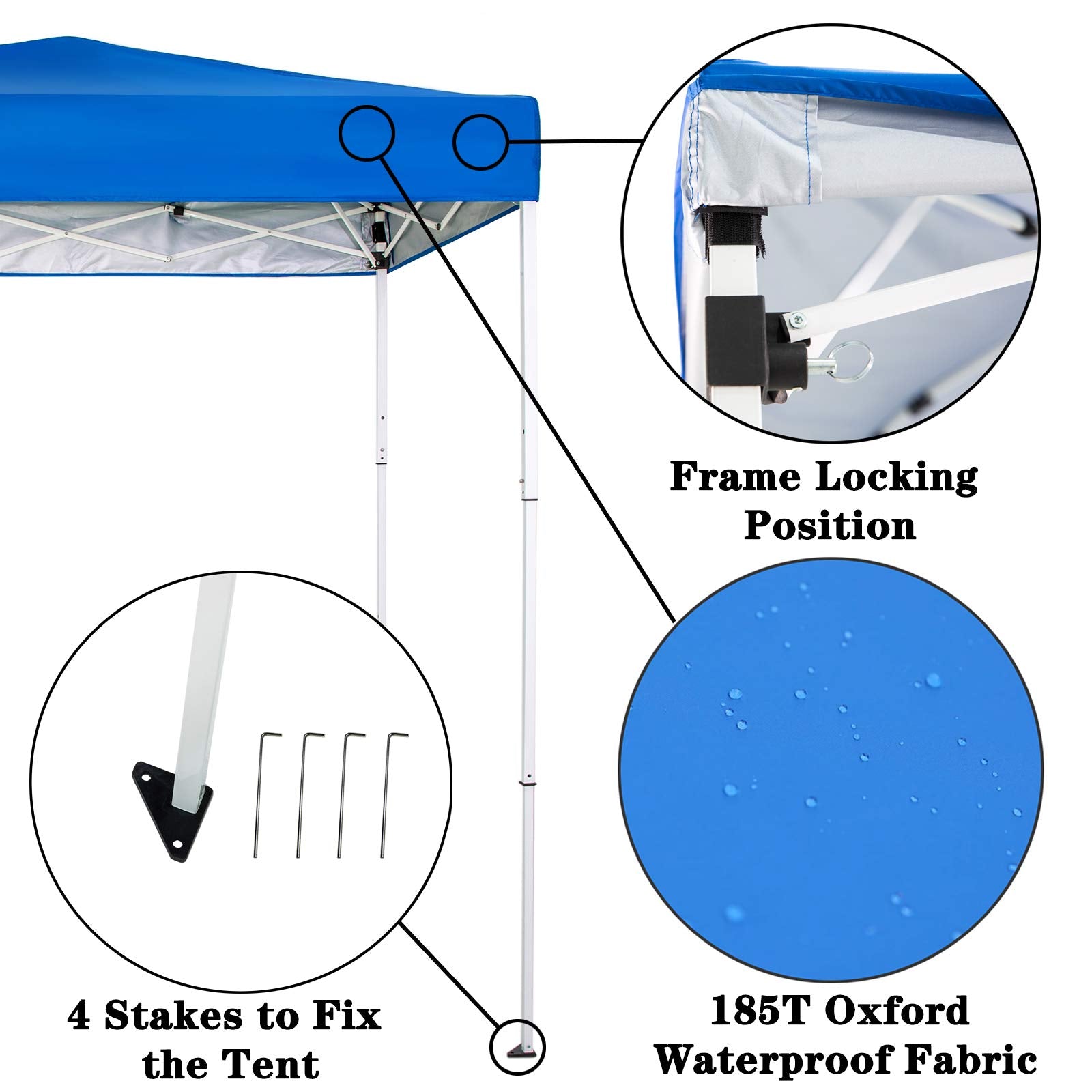 x4 Ft Blue Pop-Up Canopy Tent Outdoor Portable Instant Shelter
