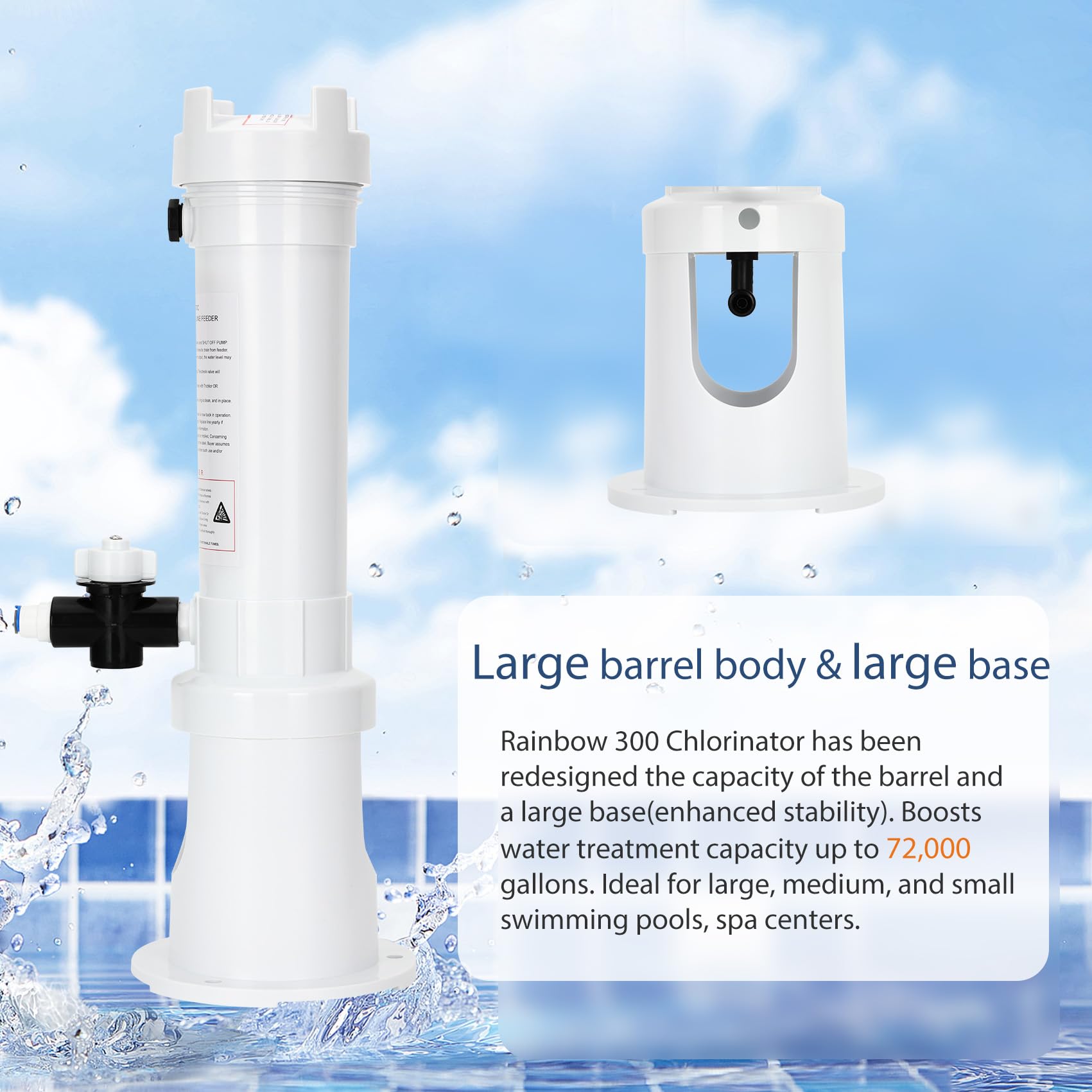 New Lanmun R171016 Automatic Pool Chlorinator Upgraded 72000 Gal Capacity. Retail $68.00
