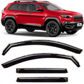 Extra Durable Polycarbonate In-Channel Rain Guards for Jeep Cherokee 2014-2023 4 Pcs