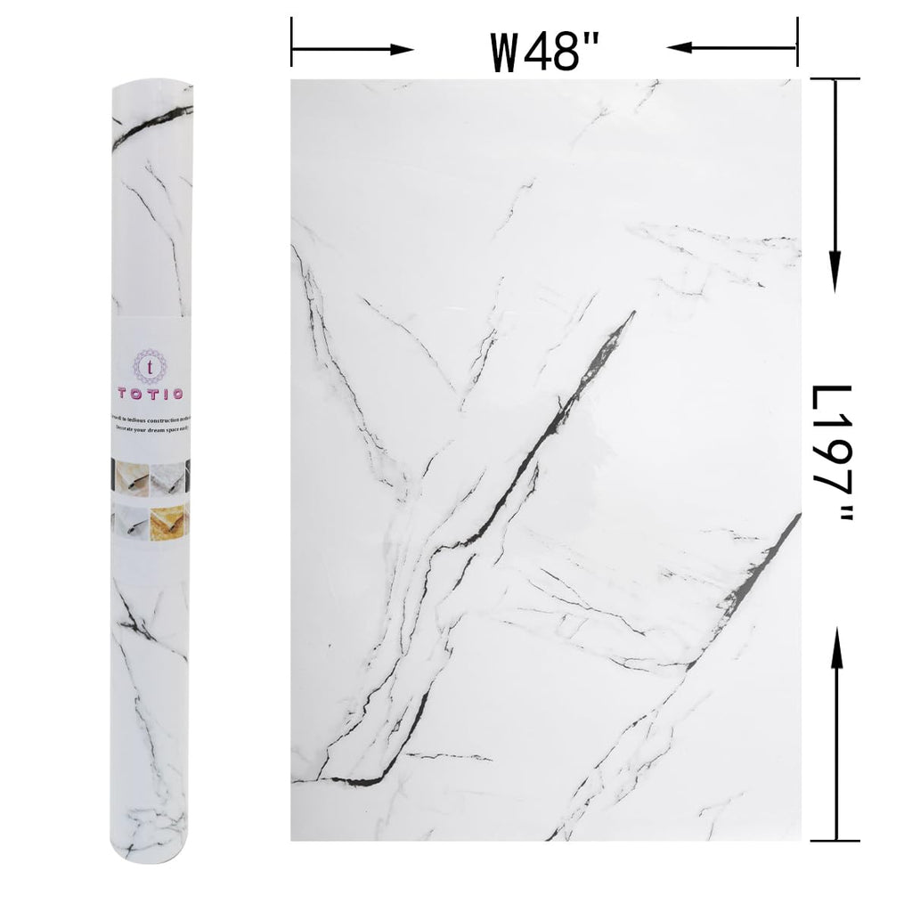 Extra Wide Black White Marble Peel and Stick Wallpaper Waterproof Vinyl Contact Paper $50.25