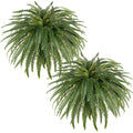 Set of 2 Green UV-Resistant Realistic Artificial Fern Plants 19 Tall