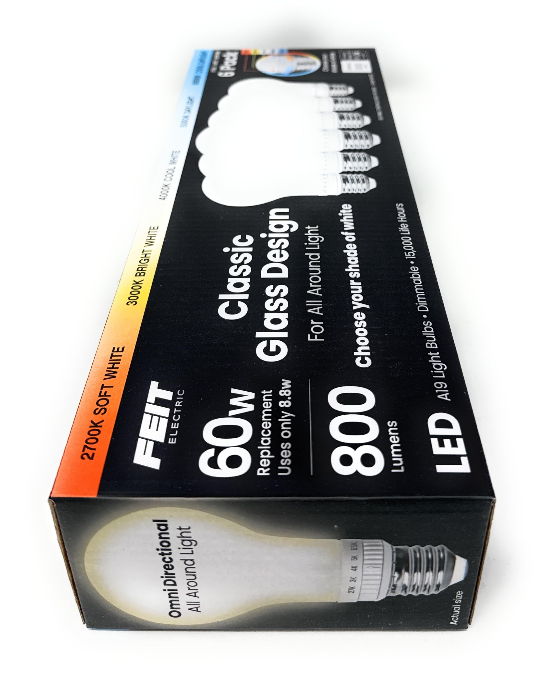 Open-Box New Feit Electric A19 60W Replacement LED Bulb Tunable White Dimmable Retail $15.00