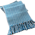 White Teal Blue Farmhouse Woven Table Runner 72 Inch Retail $29.00