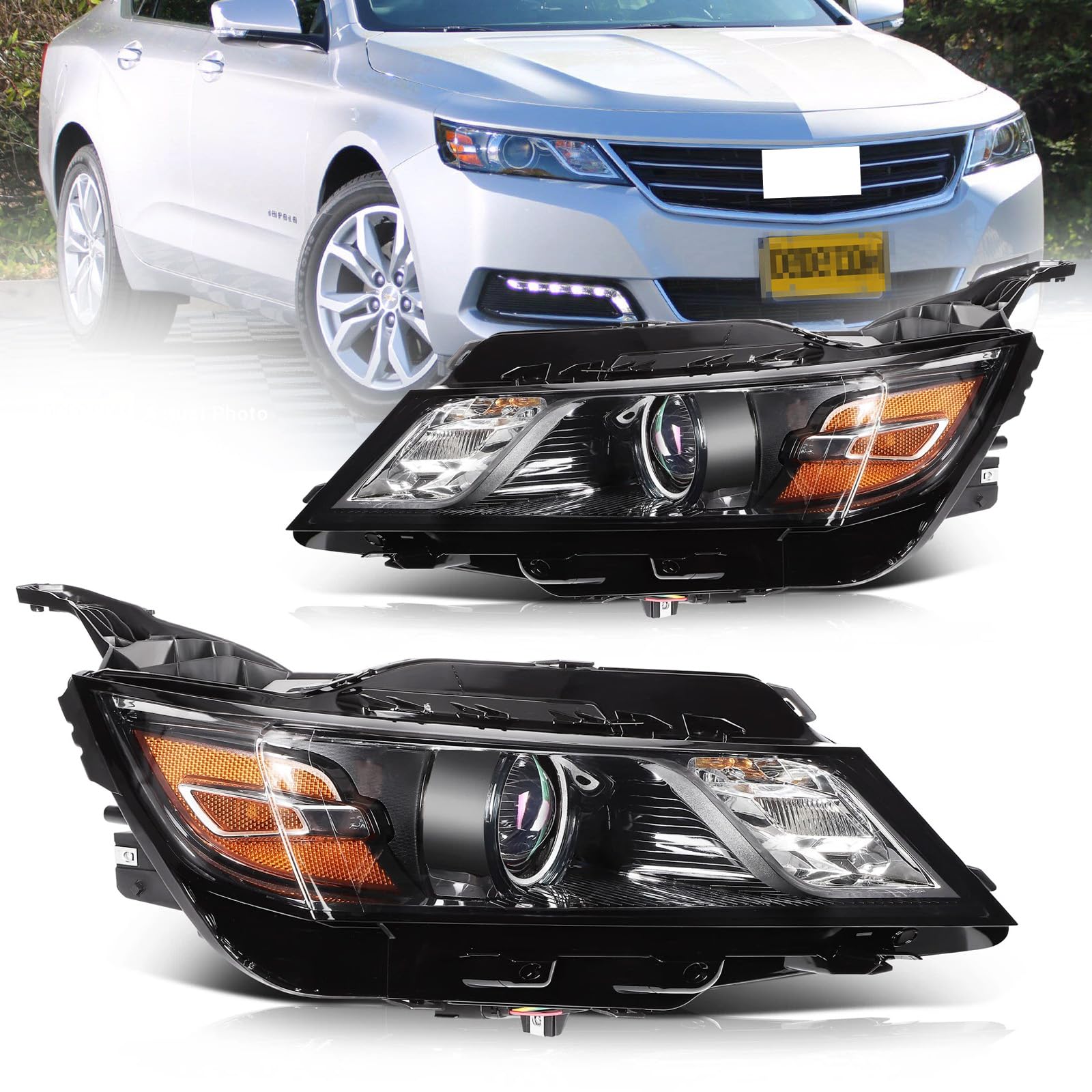 Black Headlight Assembly for 2014-2020 Chevrolet Impala