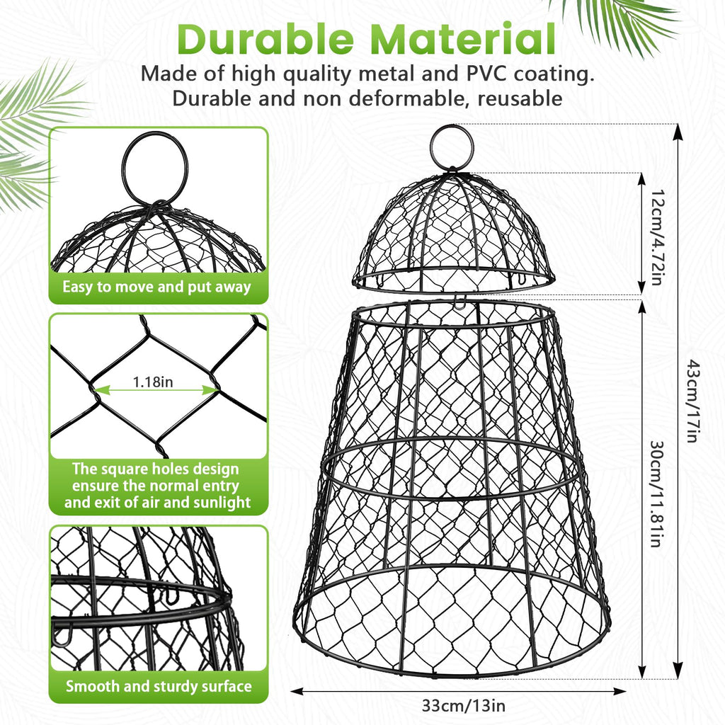 Pcs Black Metal Chicken Wire Garden Cloche Plant Covers 17 H x 13 D