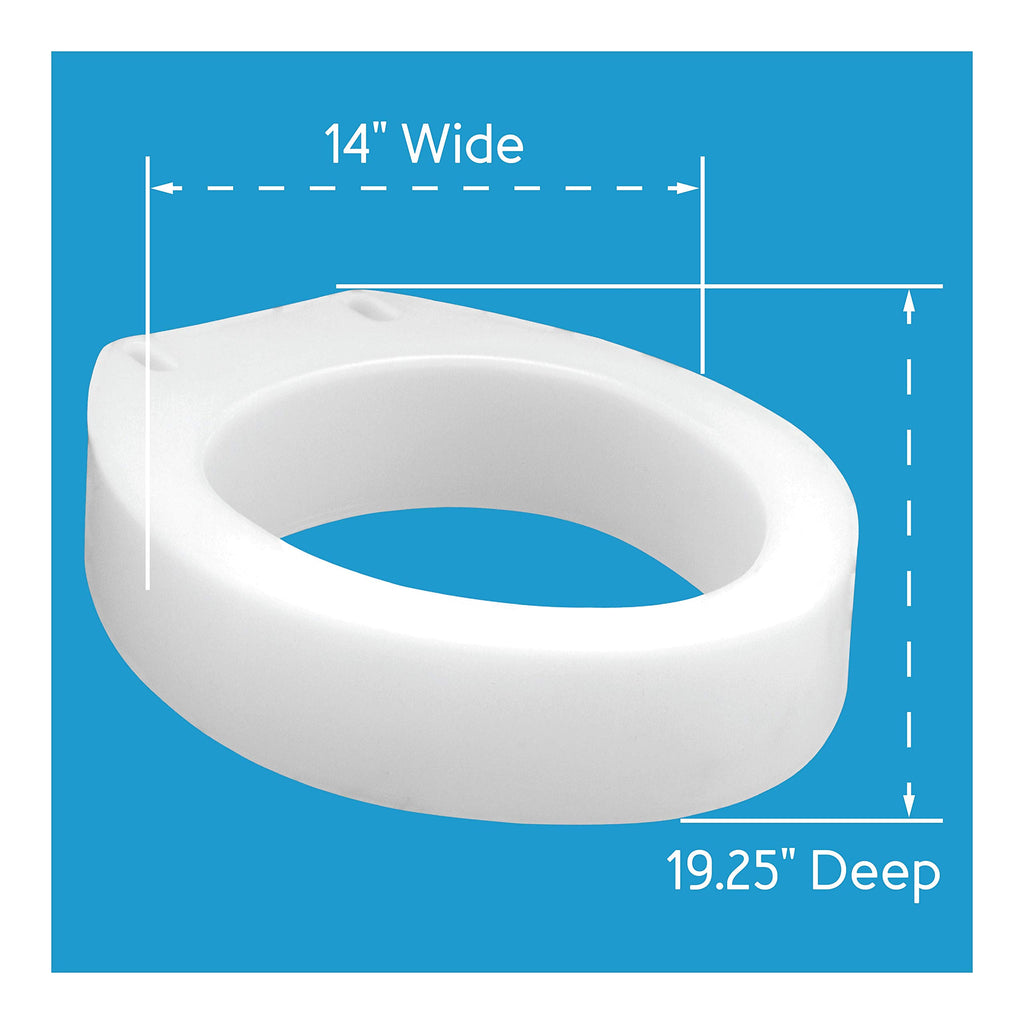 Elongated Raised Toilet Seat Riser Adds 3.5 Height White