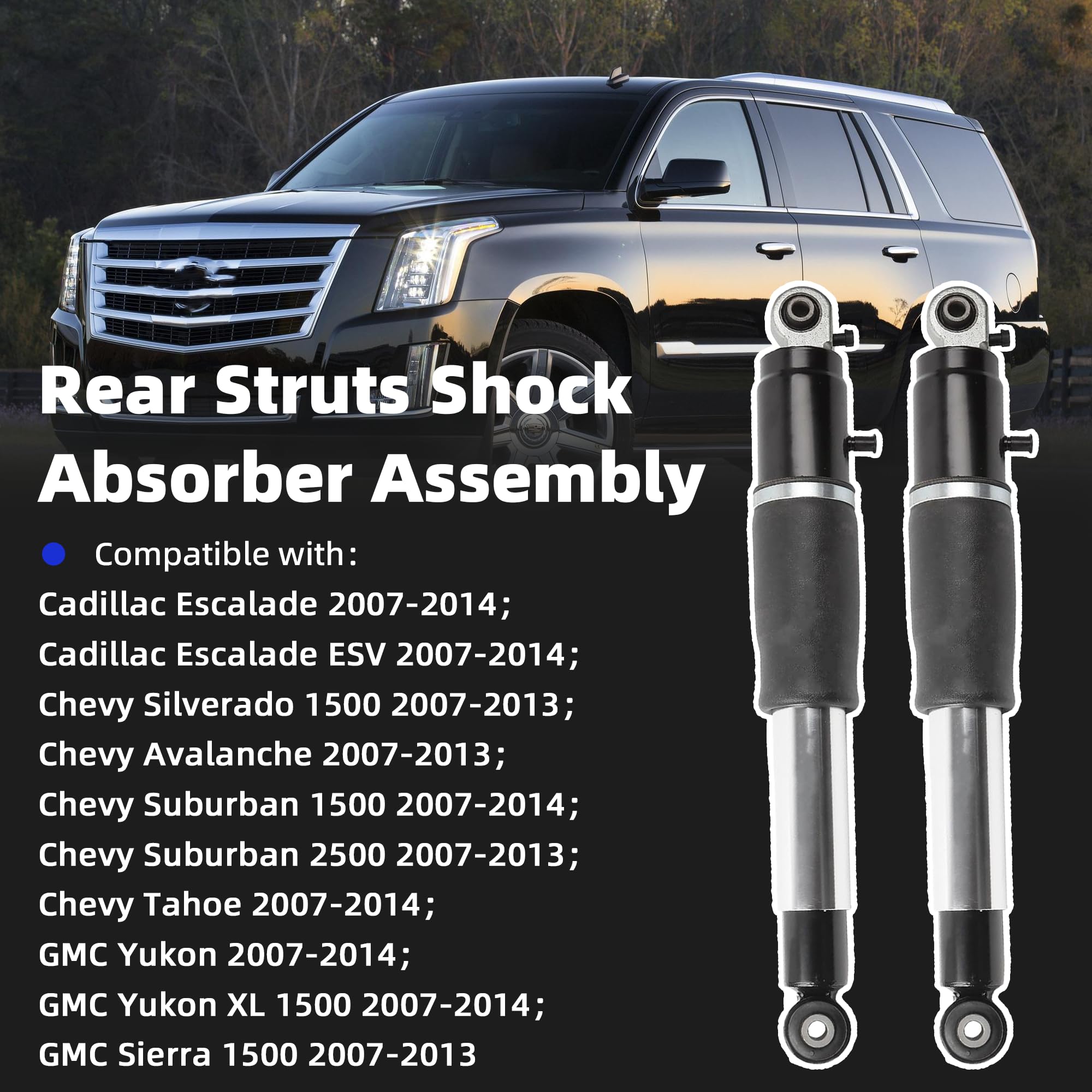 Pcs Rear Struts Shock Absorber for Cadillac Escalade Chevy Suburban Tahoe GMC Yukon 2007-2014