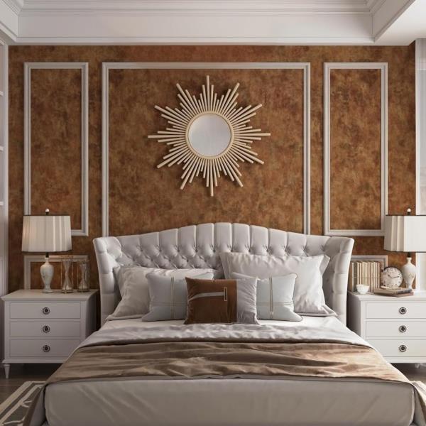 Burnt Orange Copper Peel and Stick Modern Mid Century Wallpaper
