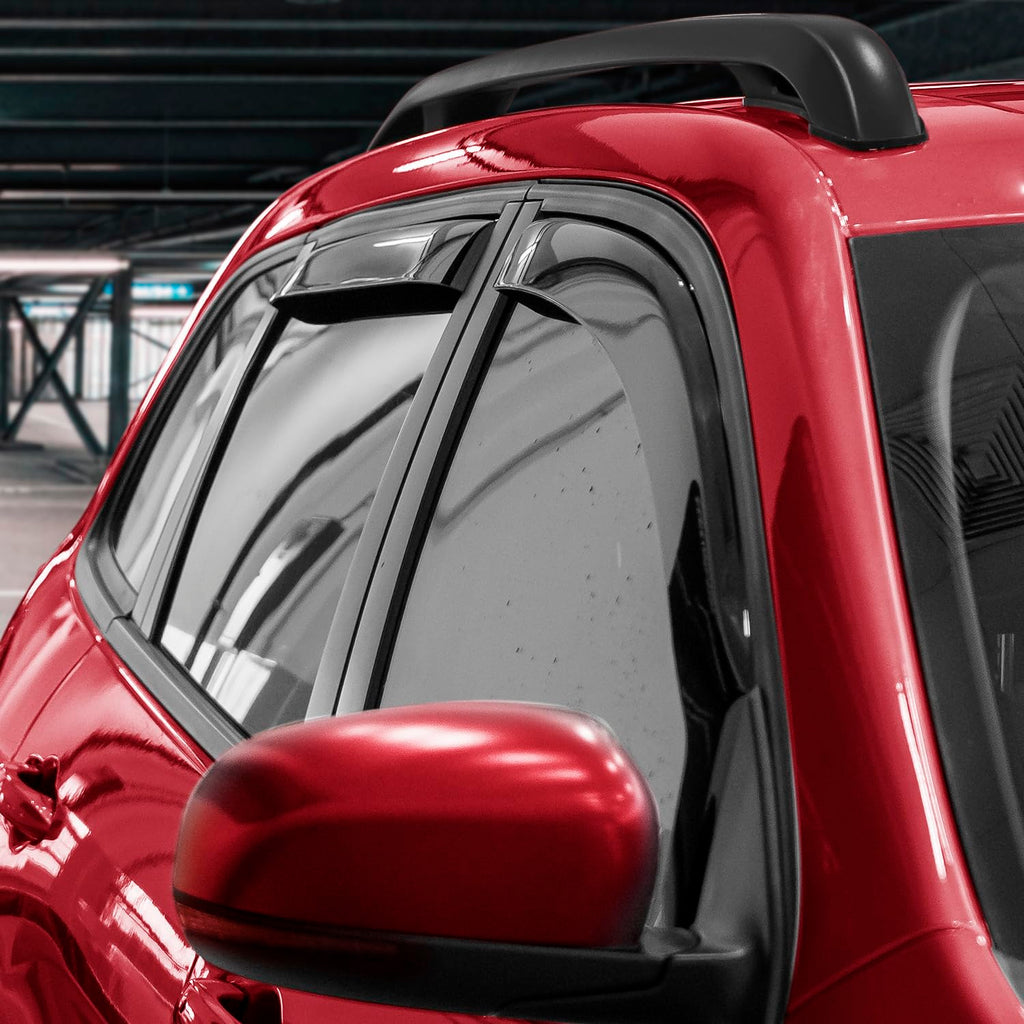 Extra Durable Polycarbonate In-Channel Rain Guards for Jeep Cherokee 2014-2023 4 Pcs