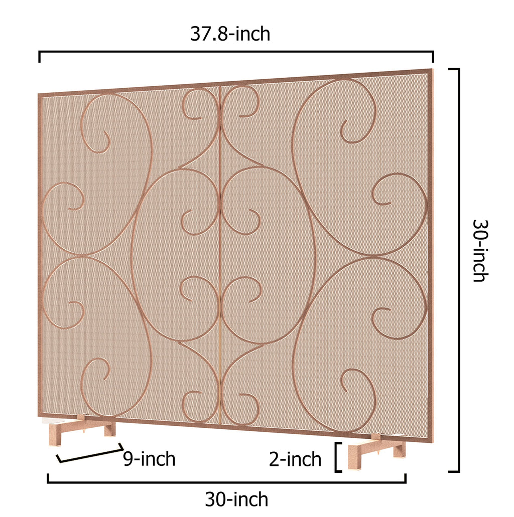 Open-Box New Kingson Decorative Single Panel Antique Bronze Fireplace Screen Retail $69.99