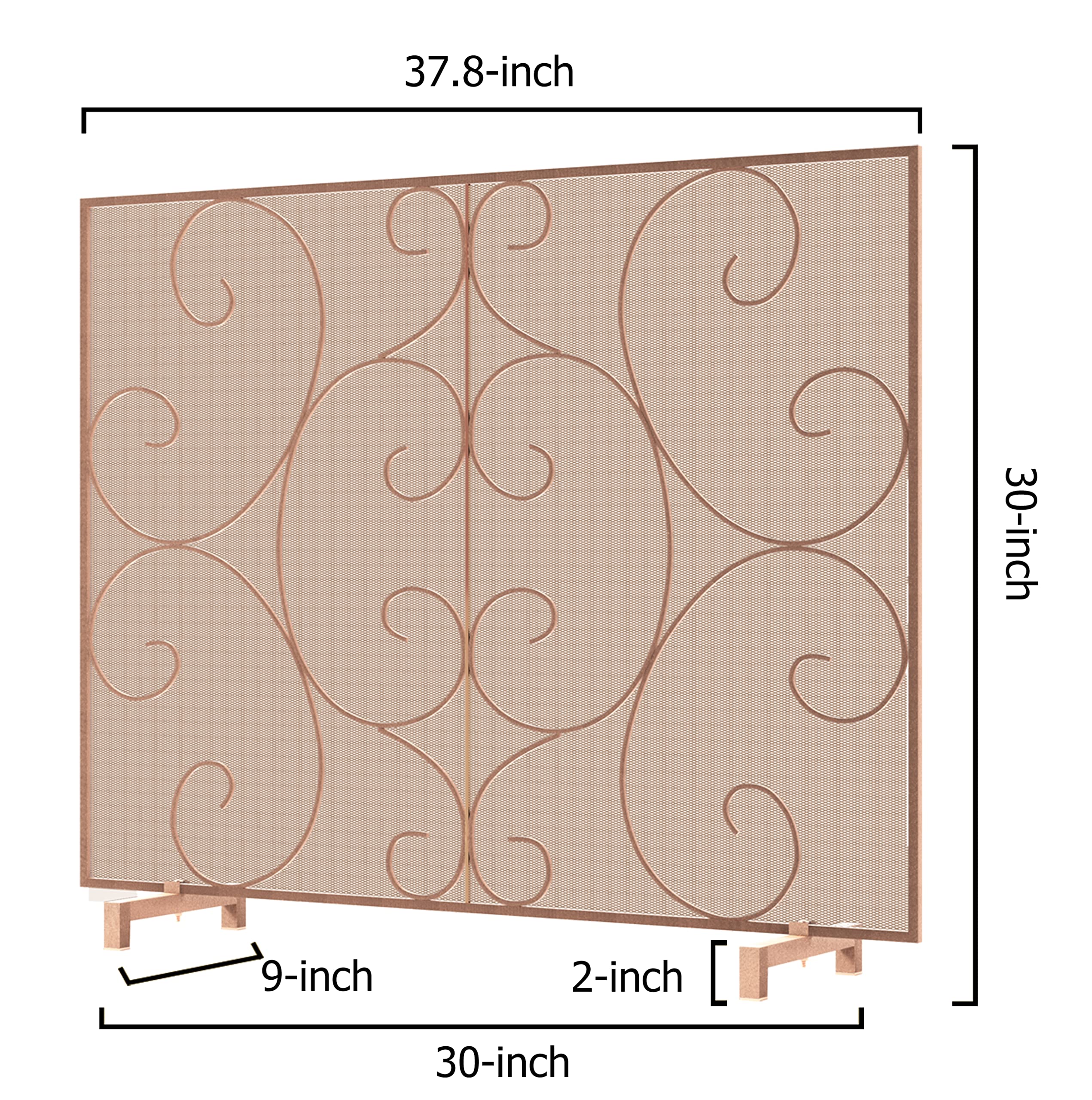 Open-Box New Kingson Decorative Single Panel Antique Bronze Fireplace Screen Retail $69.99