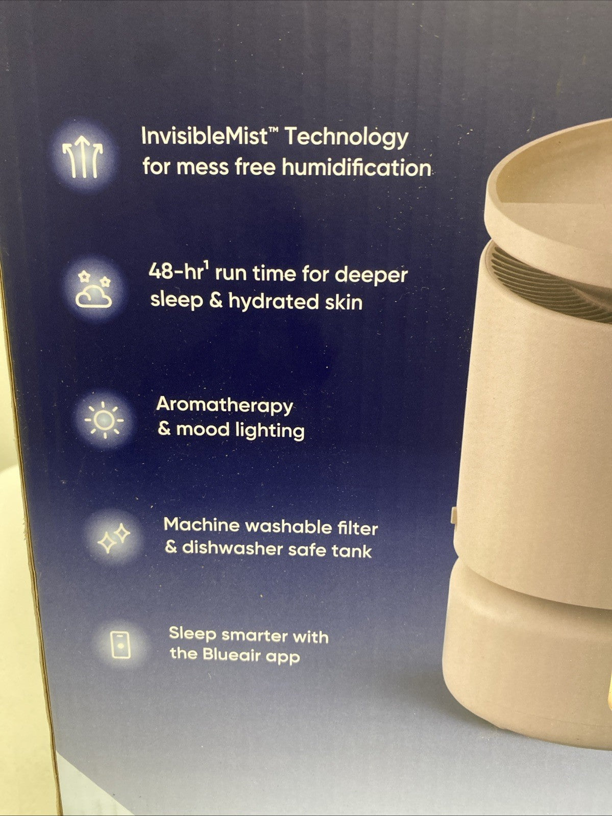 Open-Box New Blueair DreamWell Mist-Free Smart Humidifier w Aroma Diffuser - Humidifier