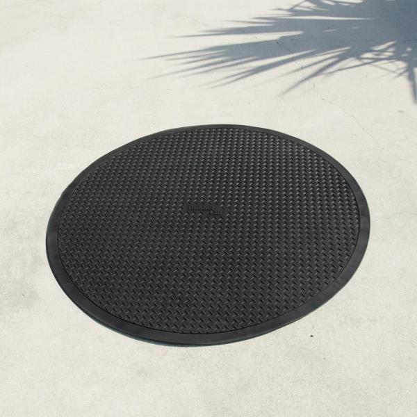 Circular Rubber Mat 48-Inch Diameter 9mm Thick Black