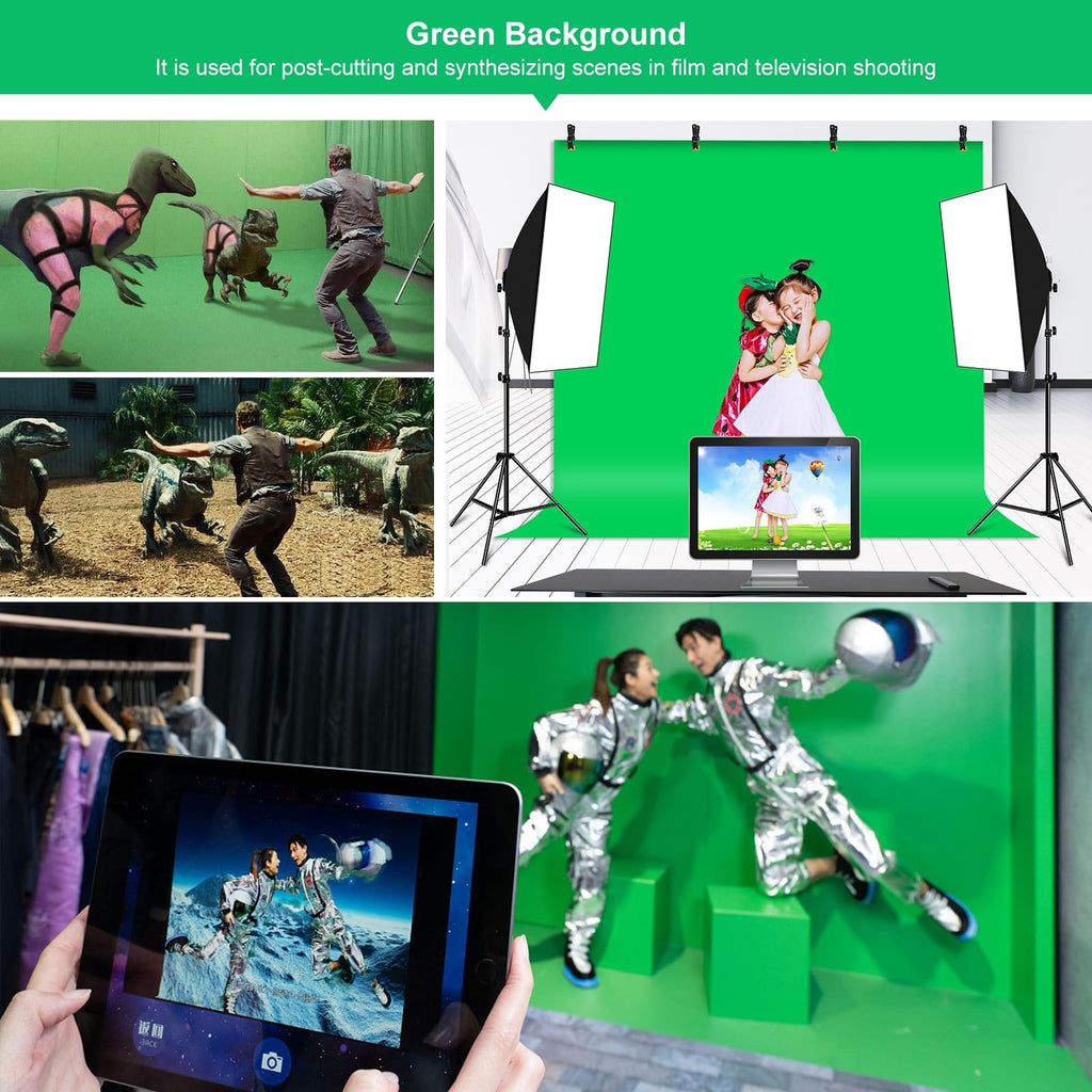 PULUZ Green Screen Backdrop Kit with Stand, 6.5X6.5ft Portable Green Screen Stand kit, GreenScreen Background with Stand Carrying Bag Clamp for Photoshoot, Photography Video, Live Streaming Retail $35.00