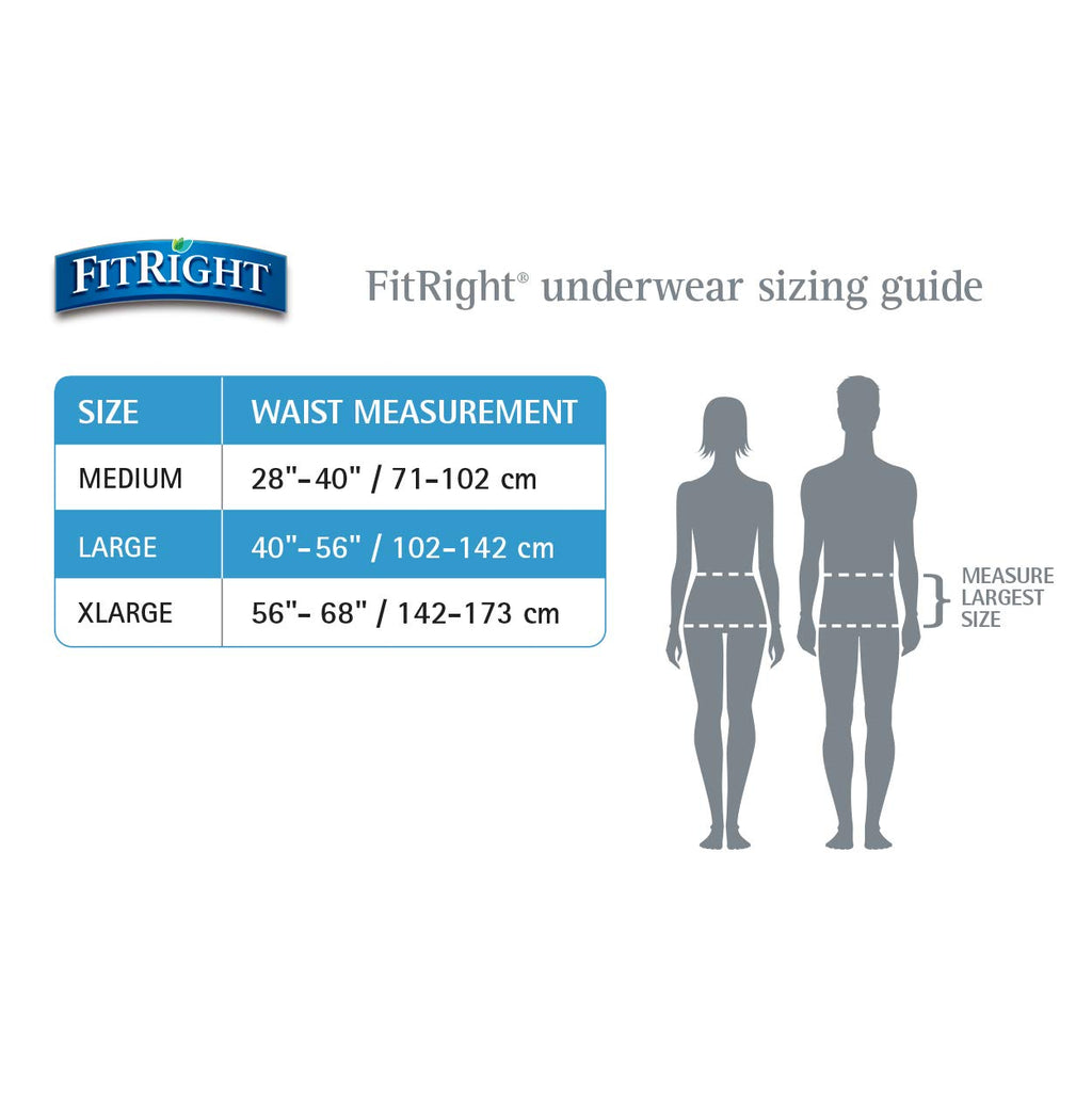 FitRight Ultra Protective Incontinence Underwear Heavy Absorbency Large 40-56 White 20 Count