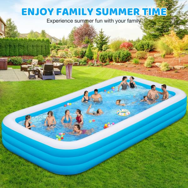 Extra Large Inflatable Pool 180x76x22 Oversized Thickened Swimming Pool with Air Pump