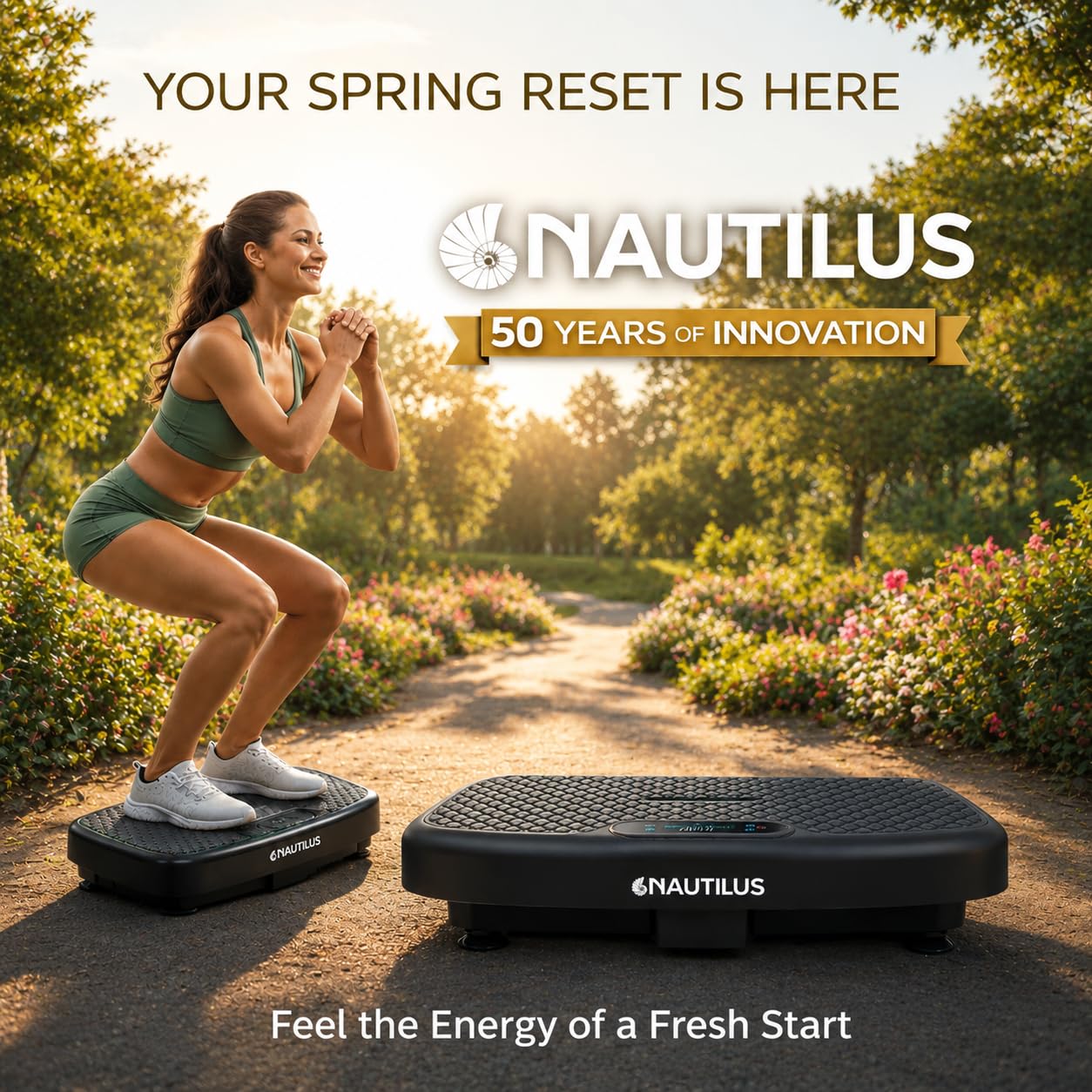 Nautilus Vibratone Pro Vibration Plate Exercise Machine Black