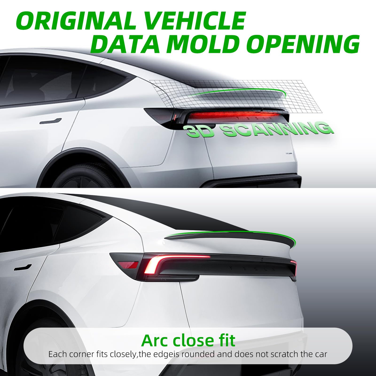 New AGETIN Tesla Model Y Juniper Real Carbon Fiber Matte Aerodynamic Rear Spoiler Retail $175.00