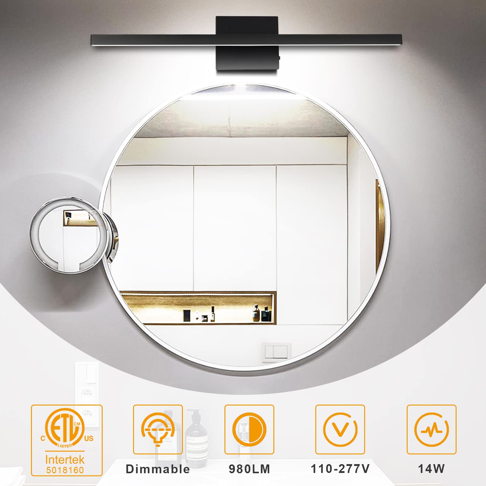 Open-Box New NIORSUN 23.6 5CCT Dimmable LED Bathroom Vanity Light