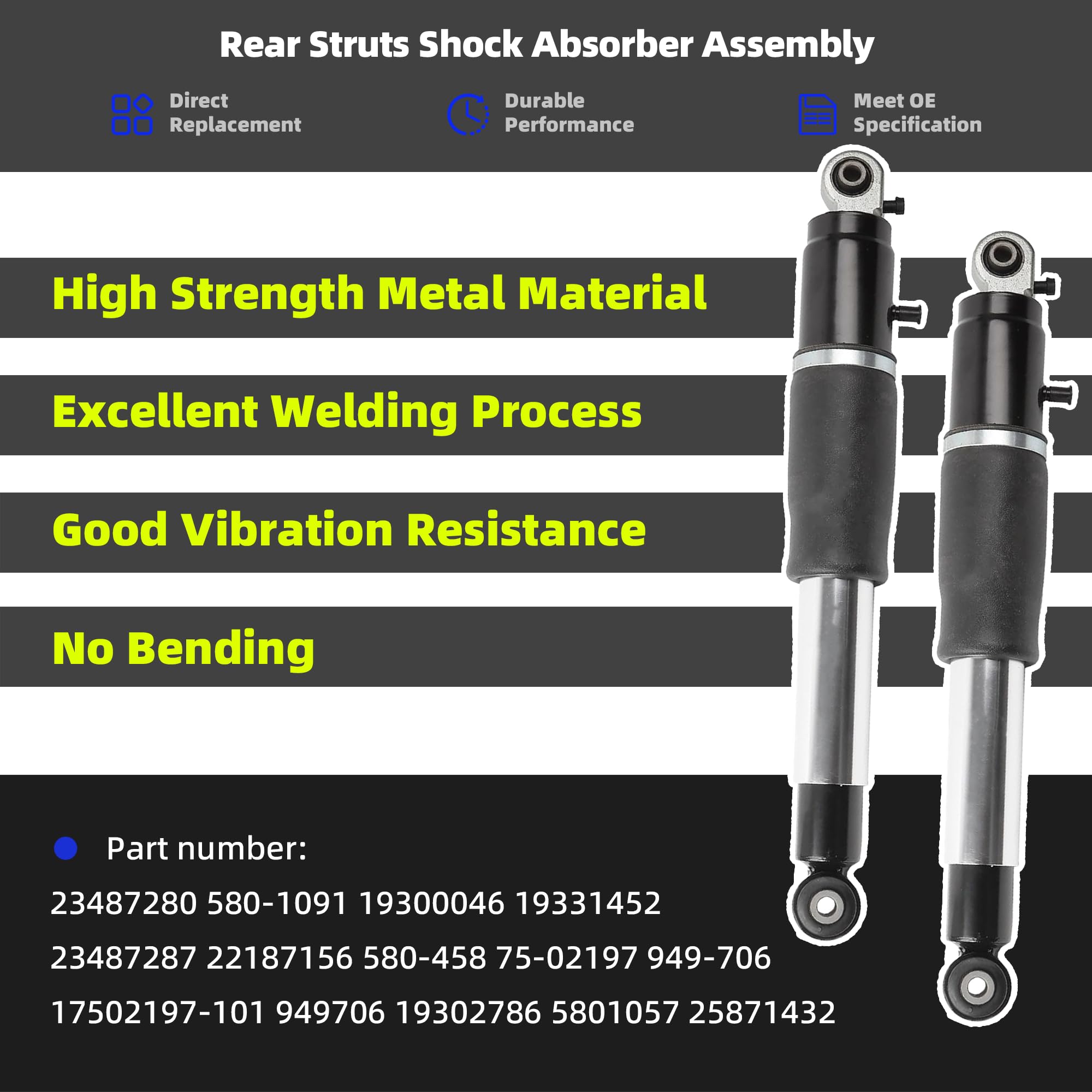 Pcs Rear Struts Shock Absorber for Cadillac Escalade Chevy Suburban Tahoe GMC Yukon 2007-2014
