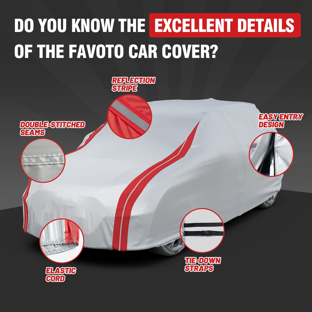 Silver Waterproof SUV Car Cover for Subaru Outback 1999-2026 All Weather with Reflective Stripe