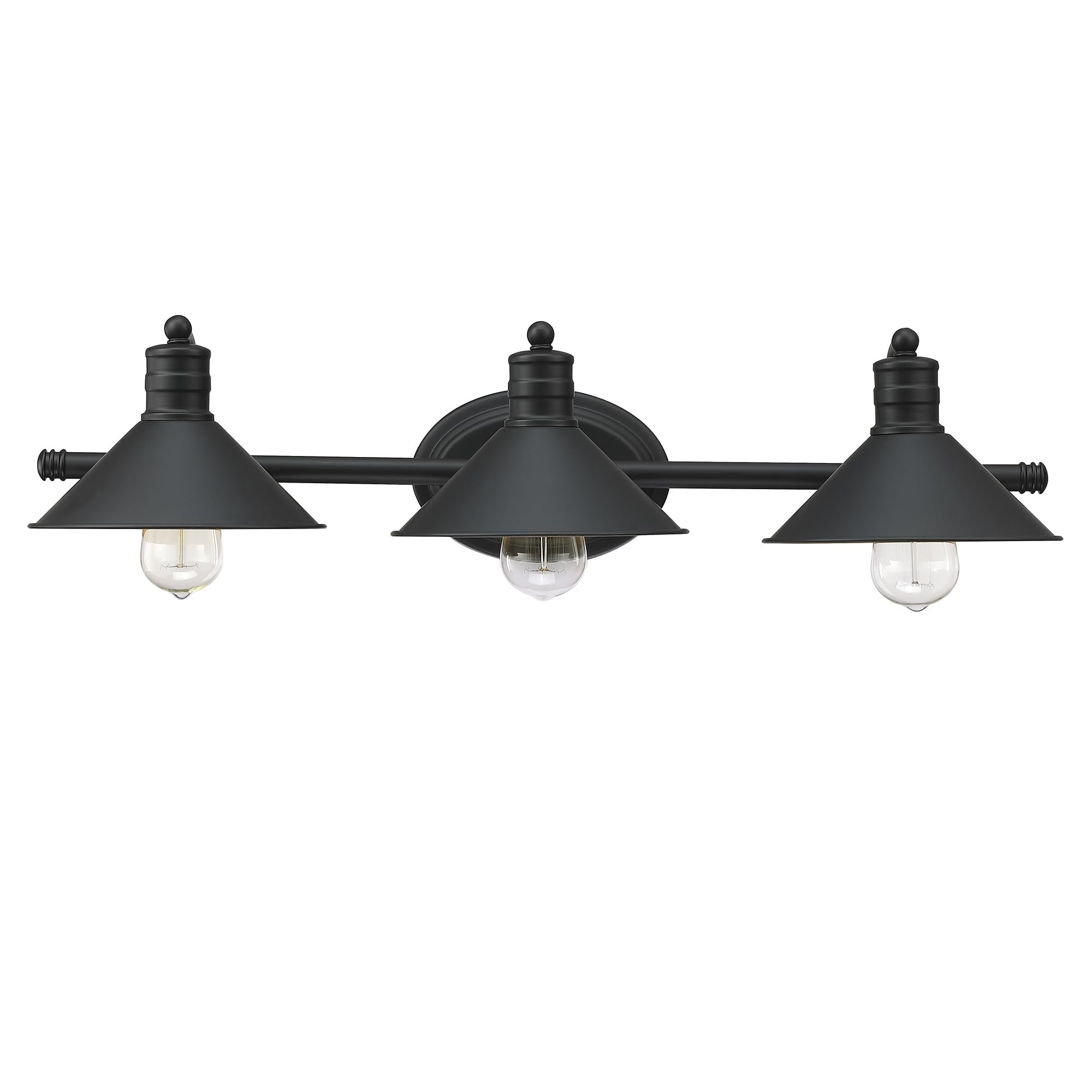 -Light Farmhouse Bathroom Vanity Wall Sconce - Black and Gold