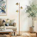 As-Is New Brightech Jacob LED Floor Lamp with Adjustable 3 Light Tree - Antique Brass Retail $99.00