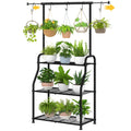 Heavy Duty 3-Tier Expandable Black Metal Plant Stand