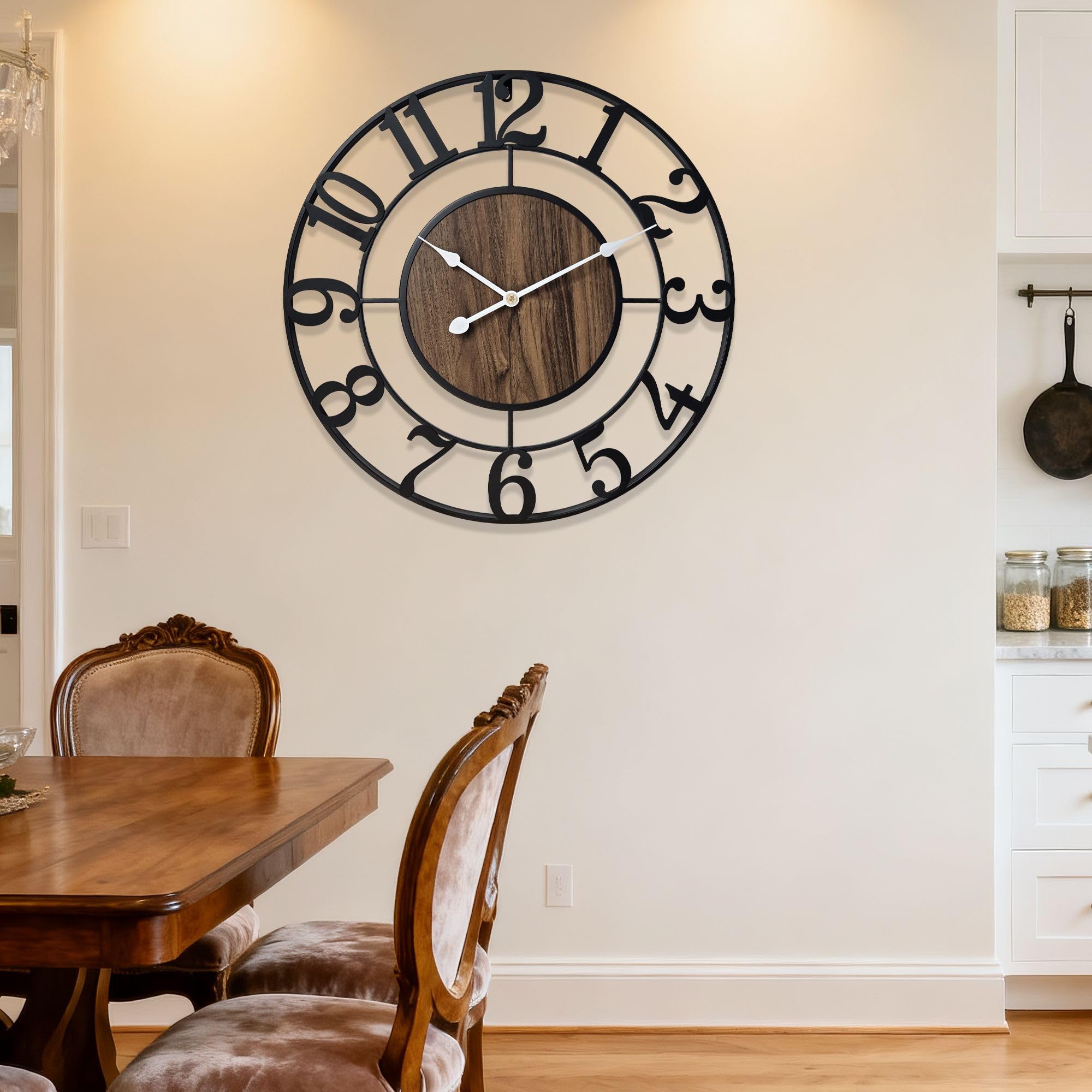 Open-Box New Tixmtry 20-Inch Silent Retro Metal - Wall Clock