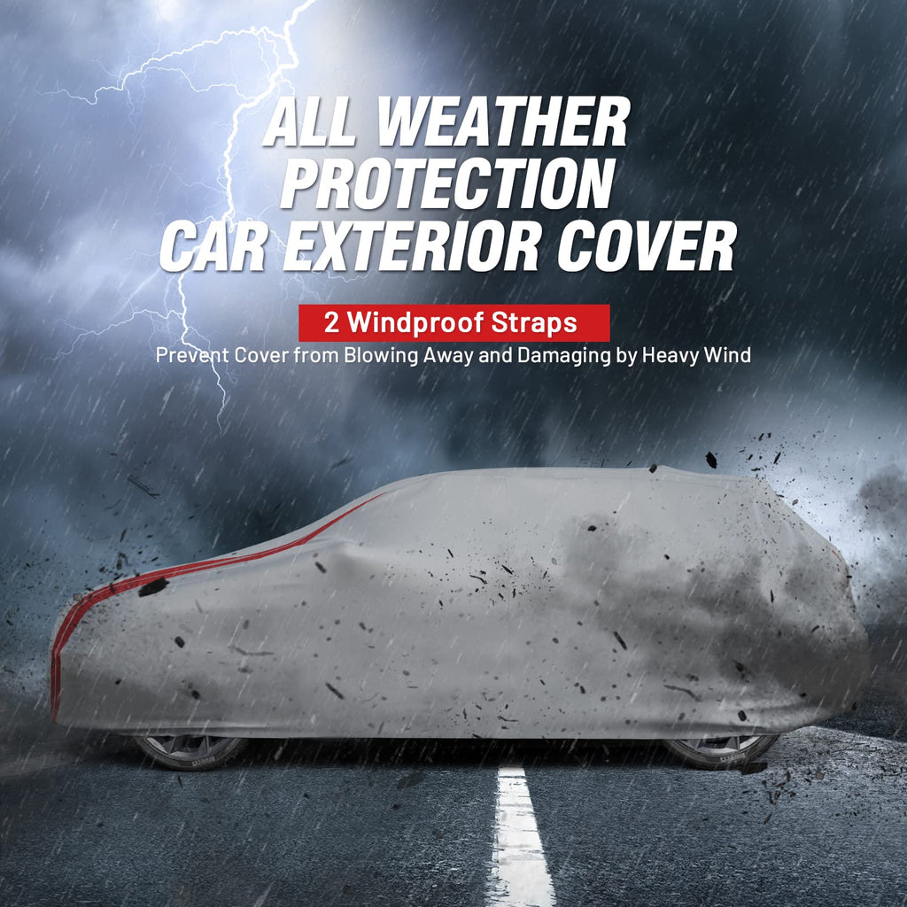 Silver Waterproof SUV Car Cover for Subaru Outback 1999-2026 All Weather with Reflective Stripe