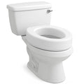 White Elongated Toilet Seat Riser 3.5 Height 300lb Capacity