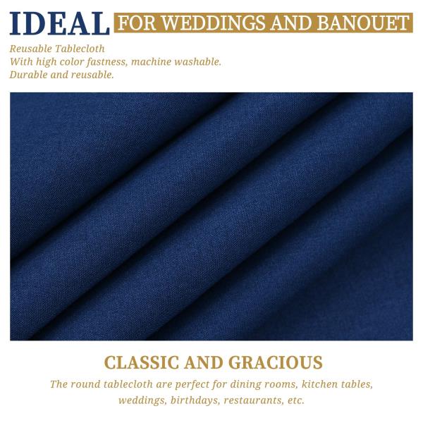 Inch Navy Blue Round Polyester Tablecloths 10 Pack