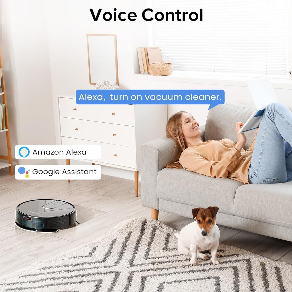 Robot Vacuum Mop Combo 5200Pa Suction Self-Charging Obstacle Avoidance Black