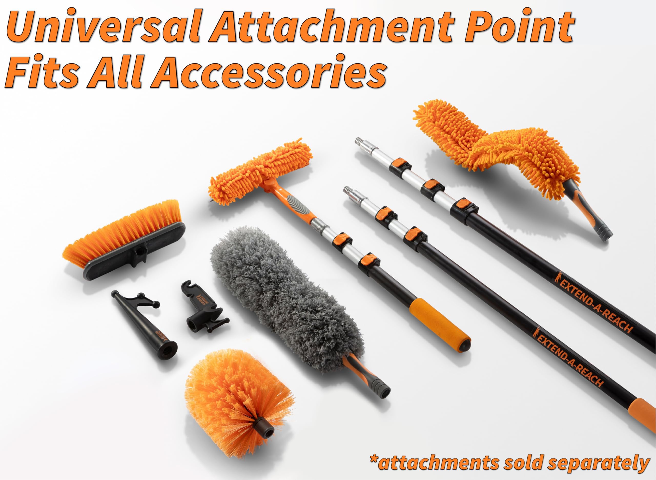 30 Foot High Reach Duster Kit with 5-24 ft Extension Pole // High Ceiling Dusting and Window Cleaning Kit with Telescopic Pole // Window Washer & Squeegee, Cobweb Duster, Fan Blade and Feather Duster Retail $99.00