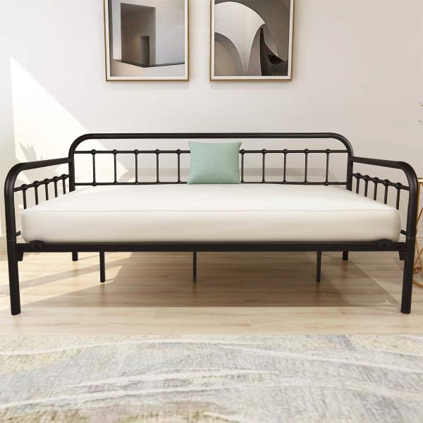 Metal Twin Daybed Frame Black Sanded 78.35L x 40.16W x 35.63H