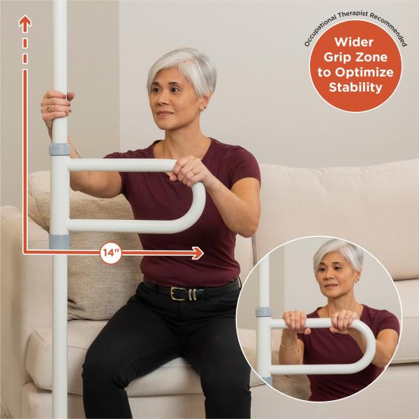 HEALTHCRAFT uPole with Pivot Bar 7-10 ft Transfer Pole (No-Drill Grab Bar) Retail $168.00