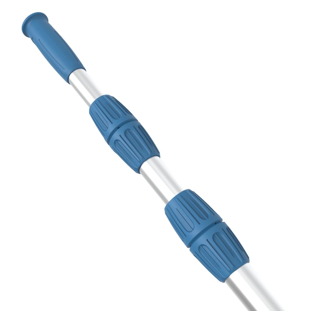 Professional 15ft Telescopic Aluminum Swimming Pool Pole Adjustable 3.4-15ft SilverBlue
