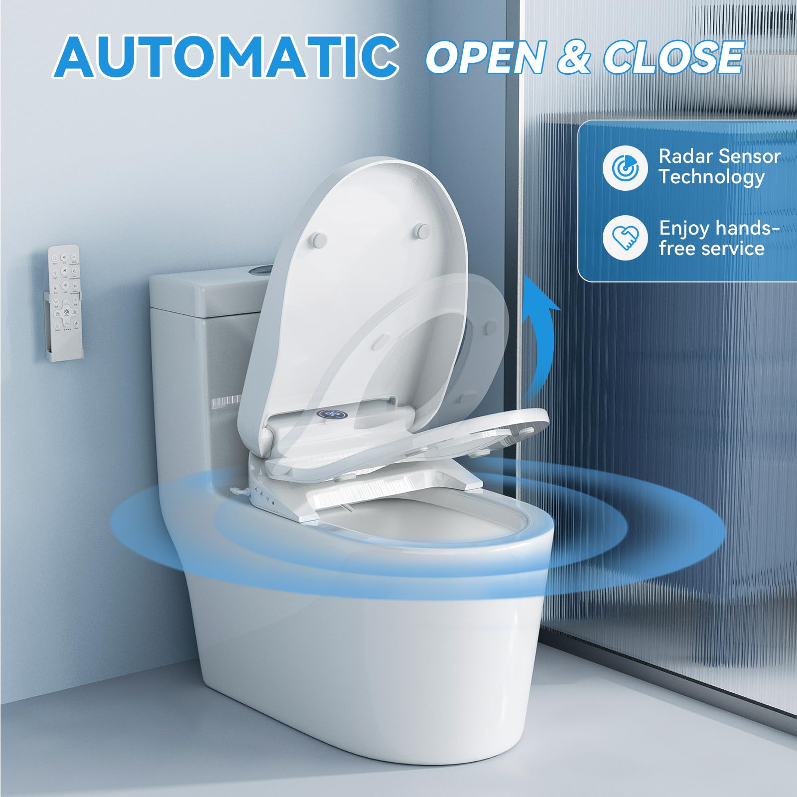 White Auto OpenClose Heated Bidet Seat with Warm Water  Dryer