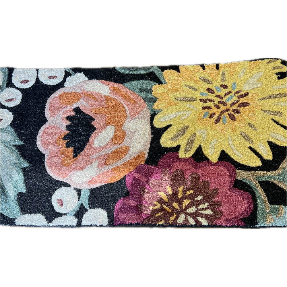 Signature Floral Hand-Hooked Scatter Rug - Multi-color 23.5 x 45