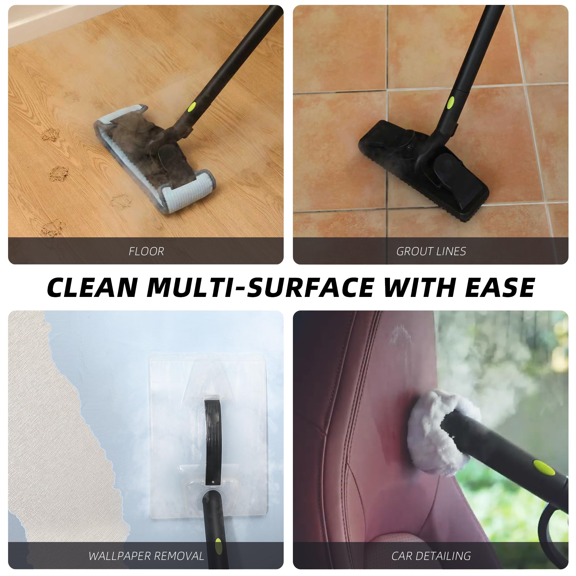 Grey 1500W Heavy-Duty Multipurpose Steam Cleaner
