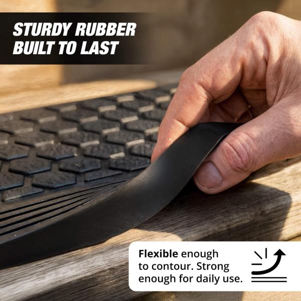 Rubber Stair Treads Outdoor 35x10 5-Pack Non-Slip Weather Resistant Step Mats Black