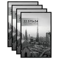 Boarding 22.375X34 Poster Frame 4 Pack, Scratch-Proof Picture Frames for Wall Gallery, Slide-In Strips,Photo Frame 22.375 by 34 for Horizontal or Vertical Wall Display, Black Retail $55.00