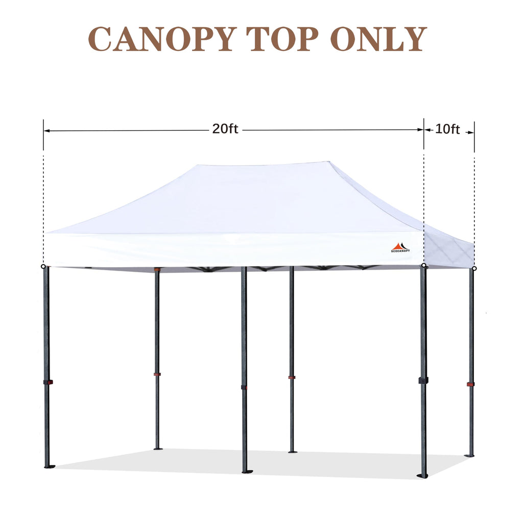 Commercial 10x20 Canopy Replacement Top Cover White with 4 Weight Bags