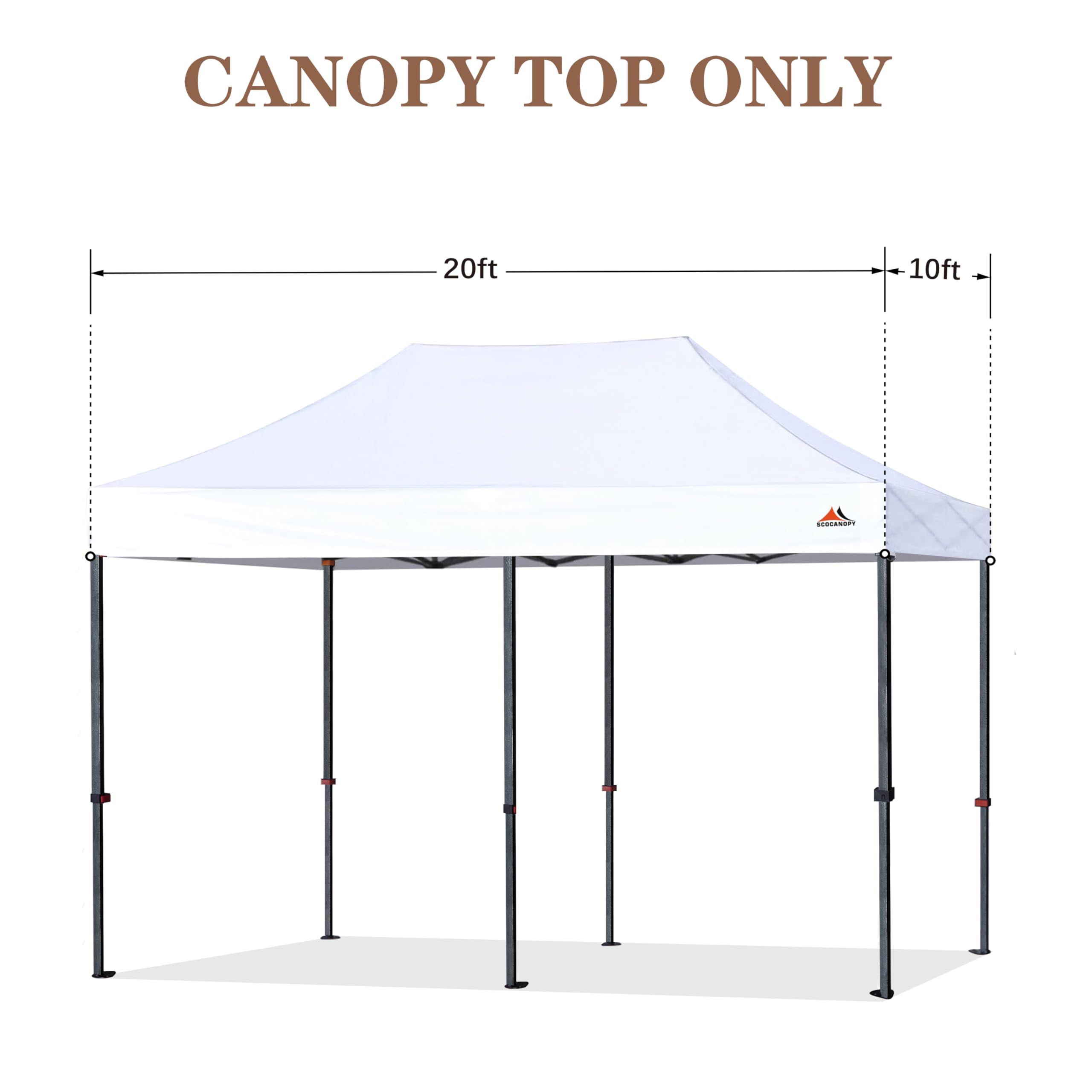Commercial 10x20 Canopy Replacement Top Cover White with 4 Weight Bags