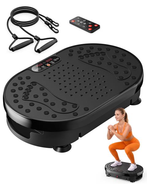 HTM Vibration Plate, Vibration Plate for Lymphatic Drainage, 9 Modes & 120 Speeds, Shake Plate with Resistance Bands Slot & Remote, 300 Lbs Load, Fat Burning Weight Loss Home Fitness Workout Retail $39.00