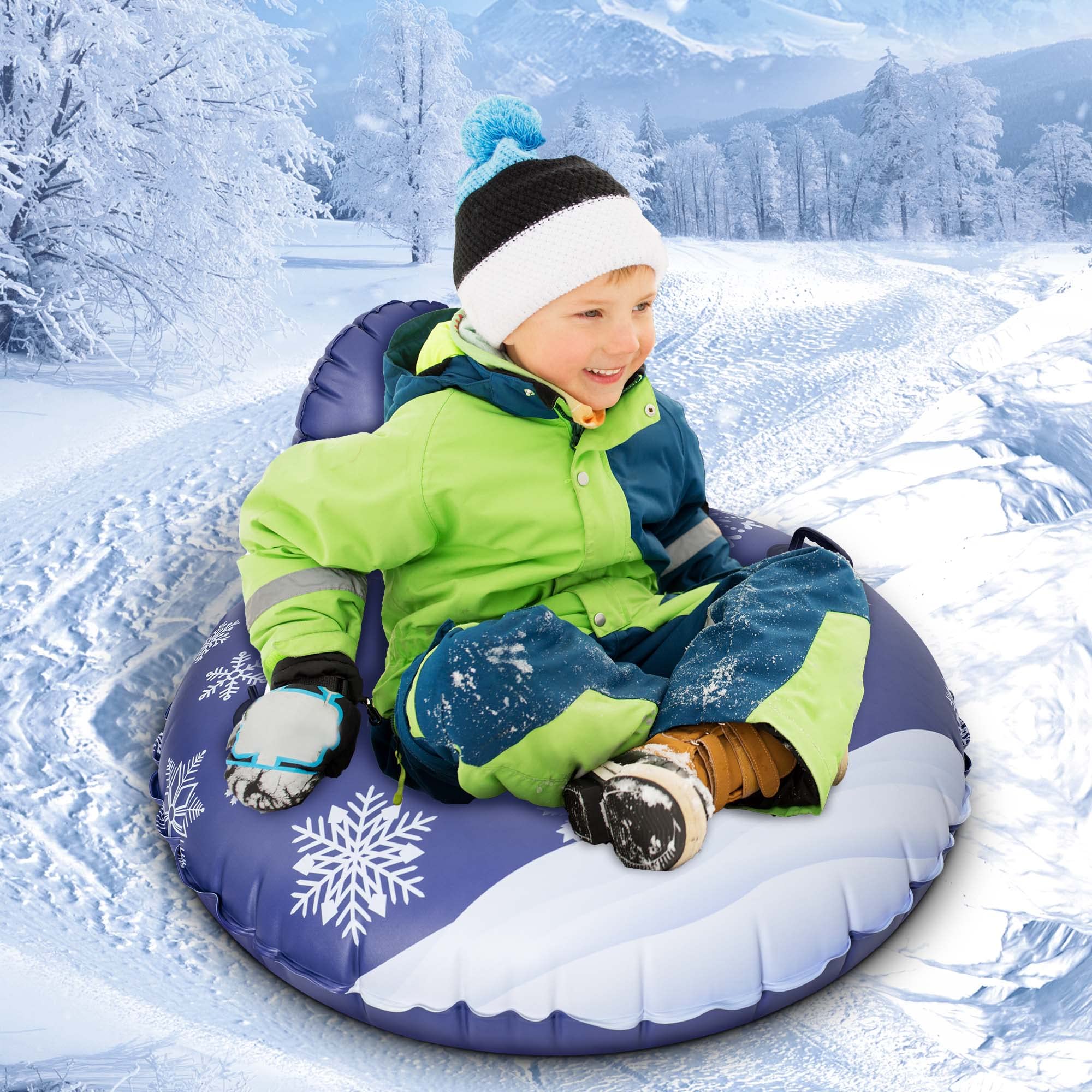 Inch Inflatable Snow Tube with Backrest for Kids Adults