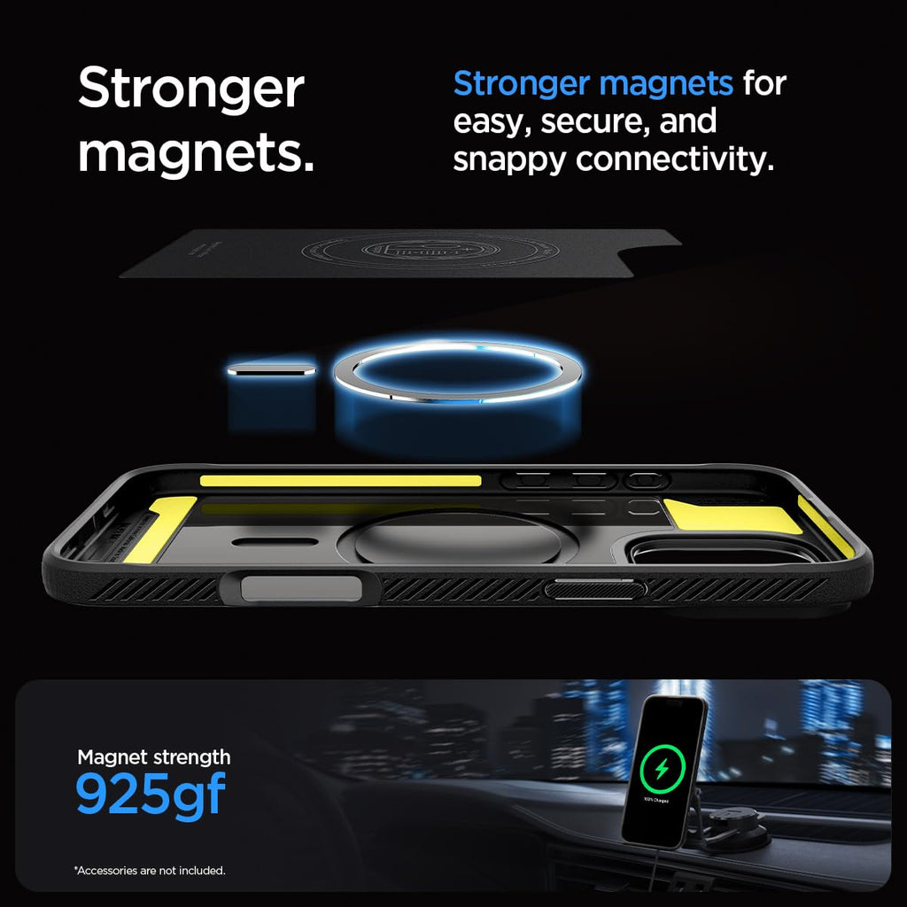 Spigen Rugged Armor MagFit Case for iPhone 16 Pro Matte Black