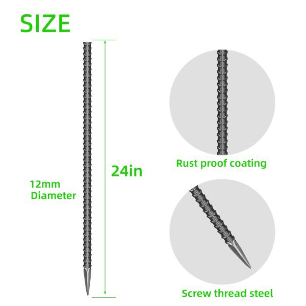 16 Pcs 24-Inch Garden Ground Stakes Galvanized Steel Staples Retail $46.00