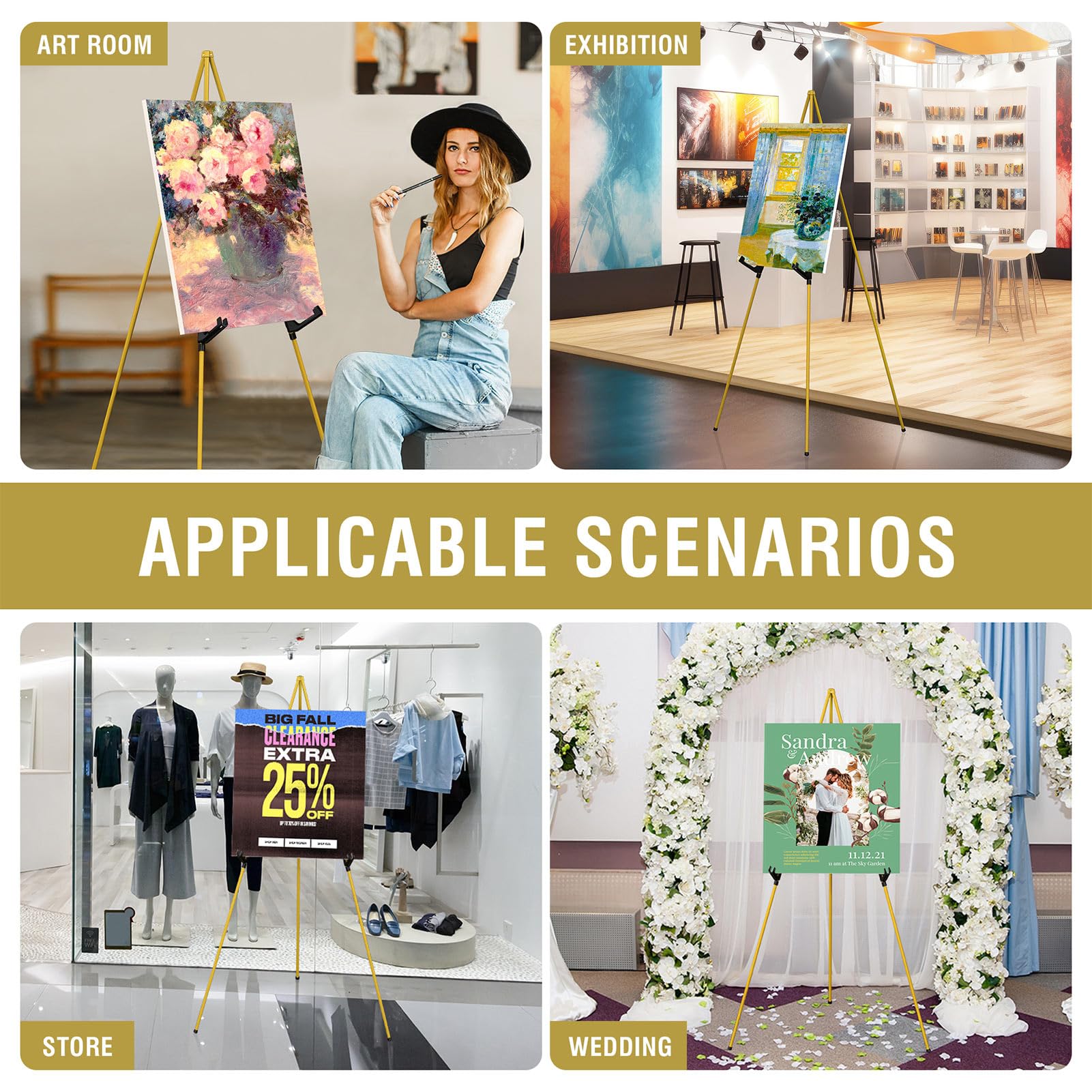 Open-Box New SunyesYoon 63 Collapsible Portable Artist Tripod Easel Stand Retail $18.00